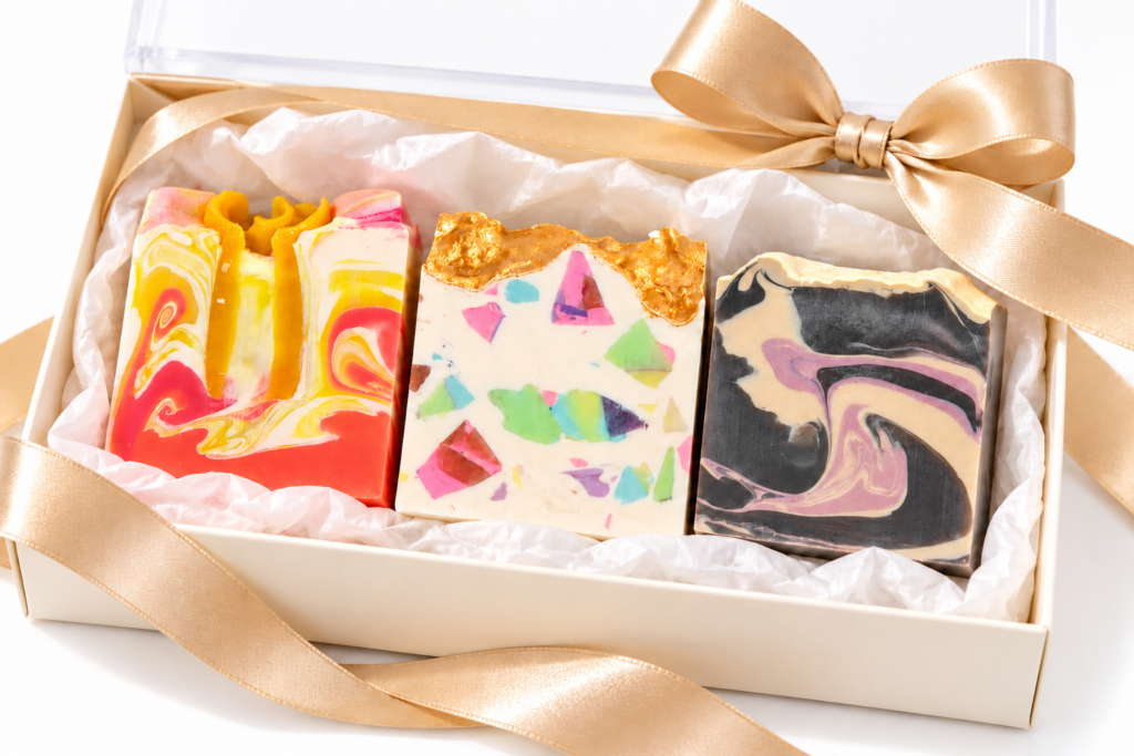 lavender , citrus orange . soap gift set