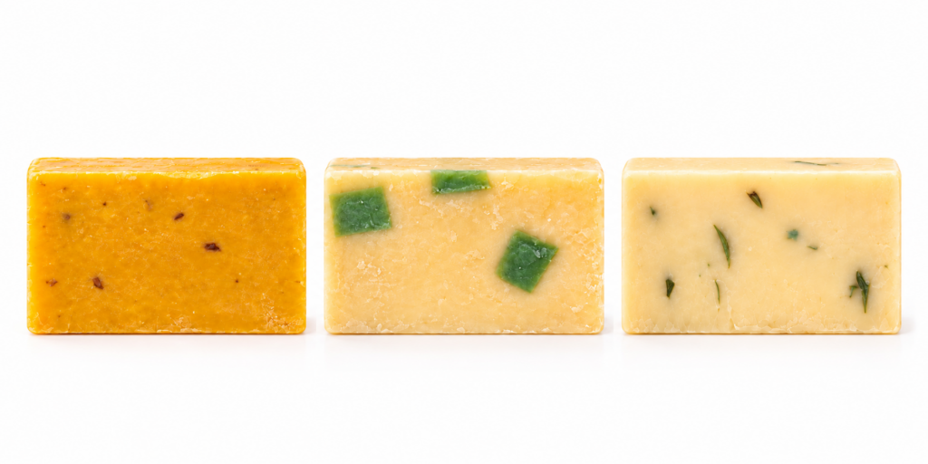 1Avocado & Lemon soap   1Turmeric, Orange & Honey soap   1Tangerine Grapefruit soap